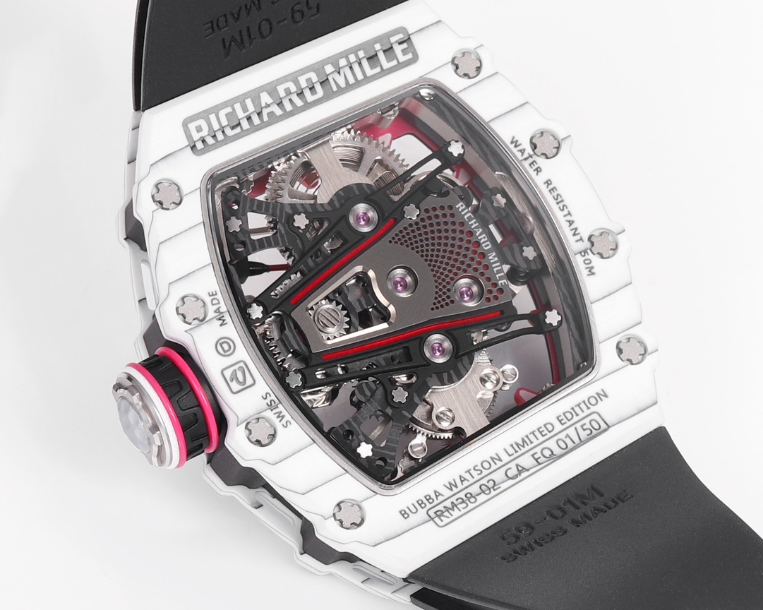 Richard Mille RM 38 02 Bubba Watson Tourbillon White Case Rubber & Fabric Strap