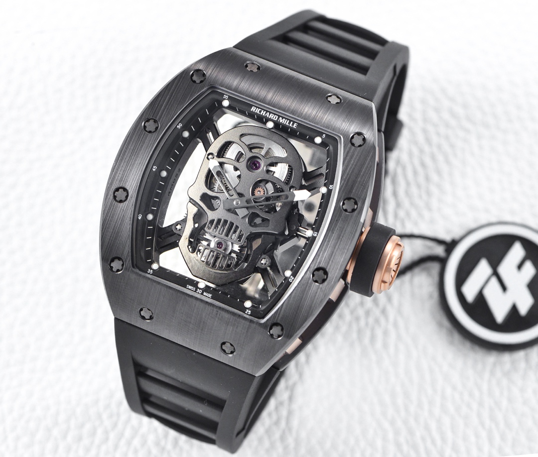 Richard Mille RM 52-01 Ceramic Black & Gold & Silver Skull 3 Colors