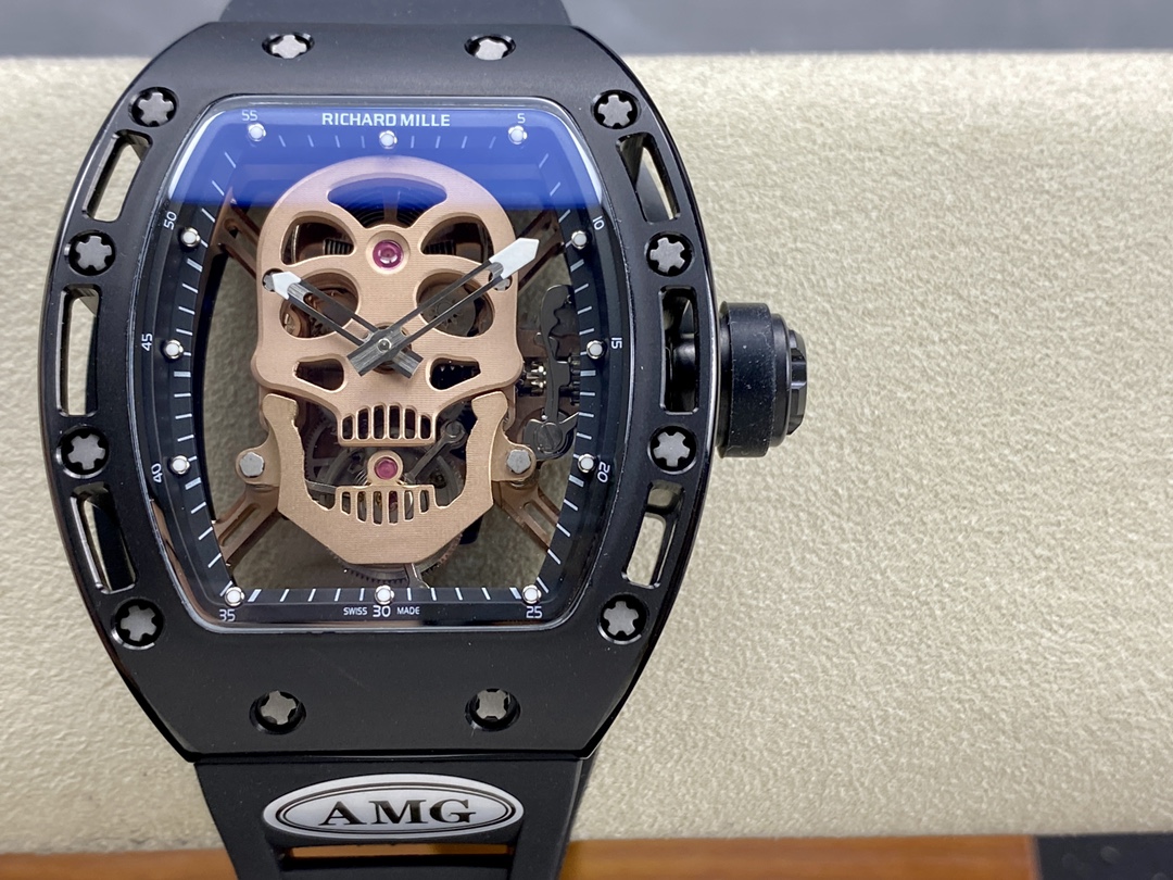 5 Colors Richard Mille Limited Edition RM52 Skull Titanium Tourbillon Openworked Dial