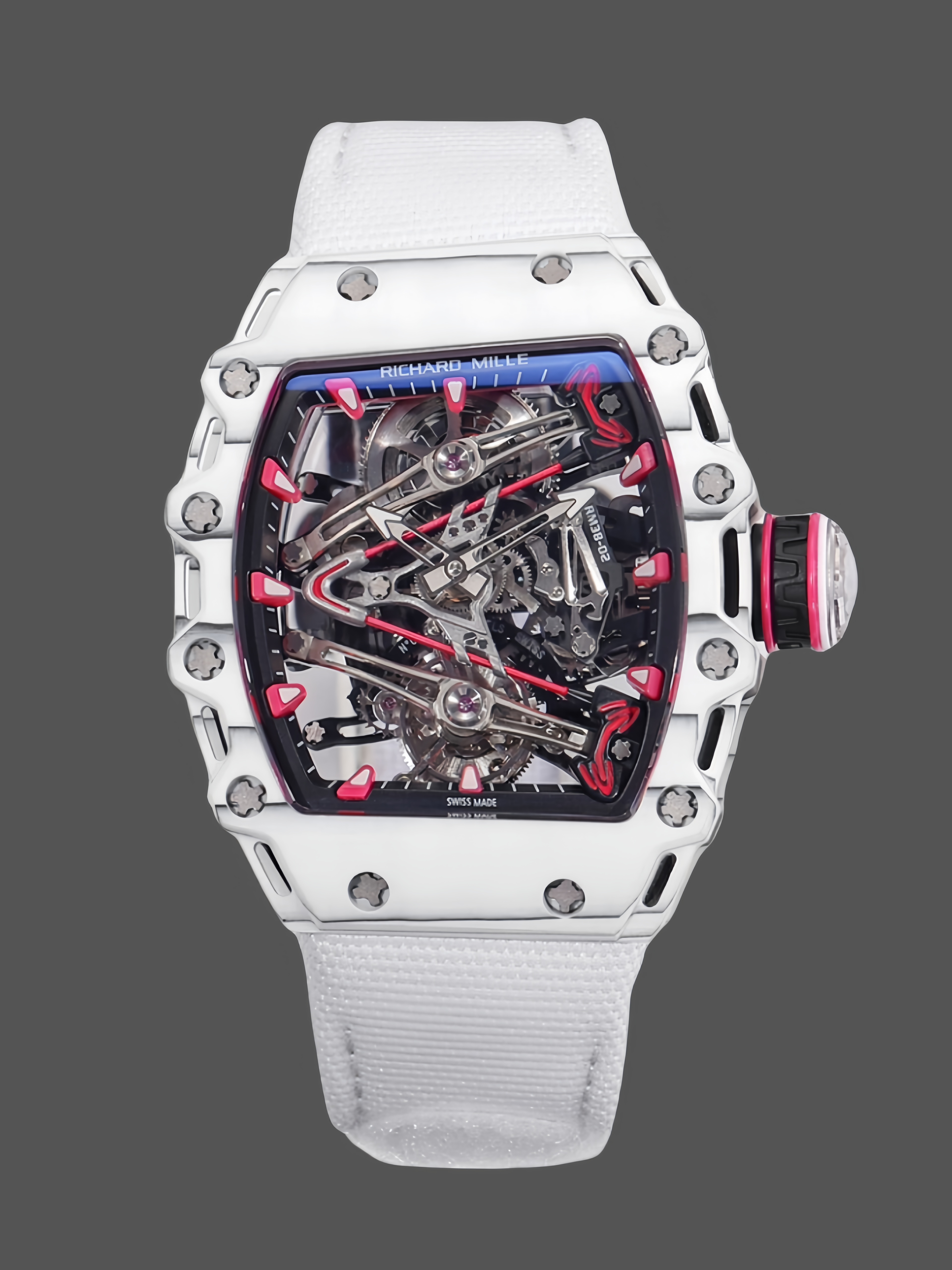 Richard Mille RM 38 02 Bubba Watson Tourbillon White Case Rubber & Fabric Strap