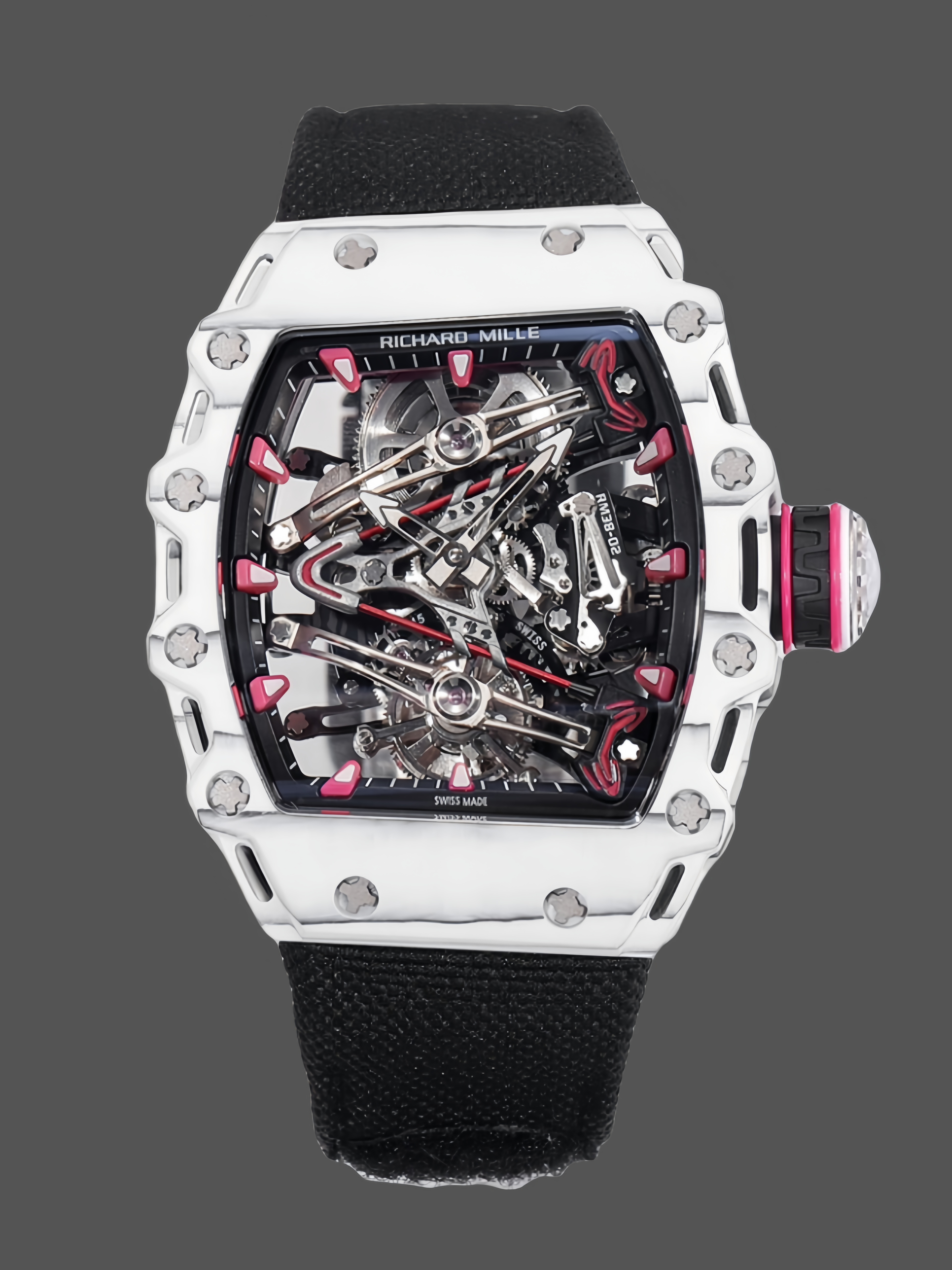 Richard Mille RM 38 02 Bubba Watson Tourbillon White Case Rubber & Fabric Strap