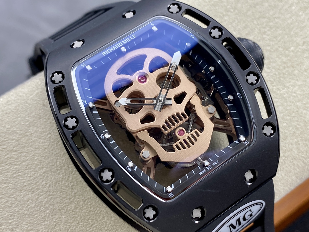 5 Colors Richard Mille Limited Edition RM52 Skull Titanium Tourbillon Openworked Dial