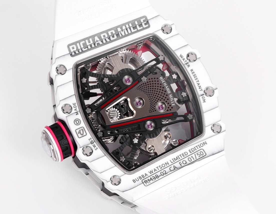 Richard Mille RM 38 02 Bubba Watson Tourbillon White Case Rubber & Fabric Strap
