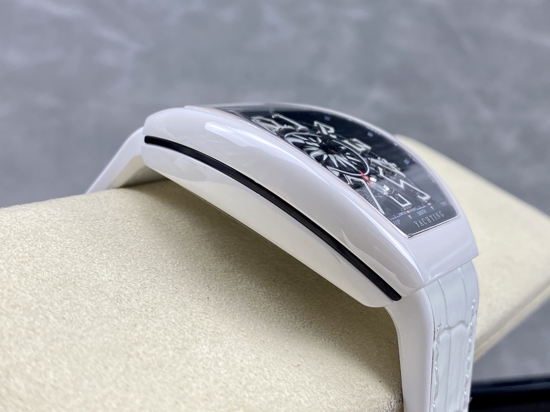 Swiss Franck Muller Framulan V45 White Ceramic Yacht Model White Arabic Numerals