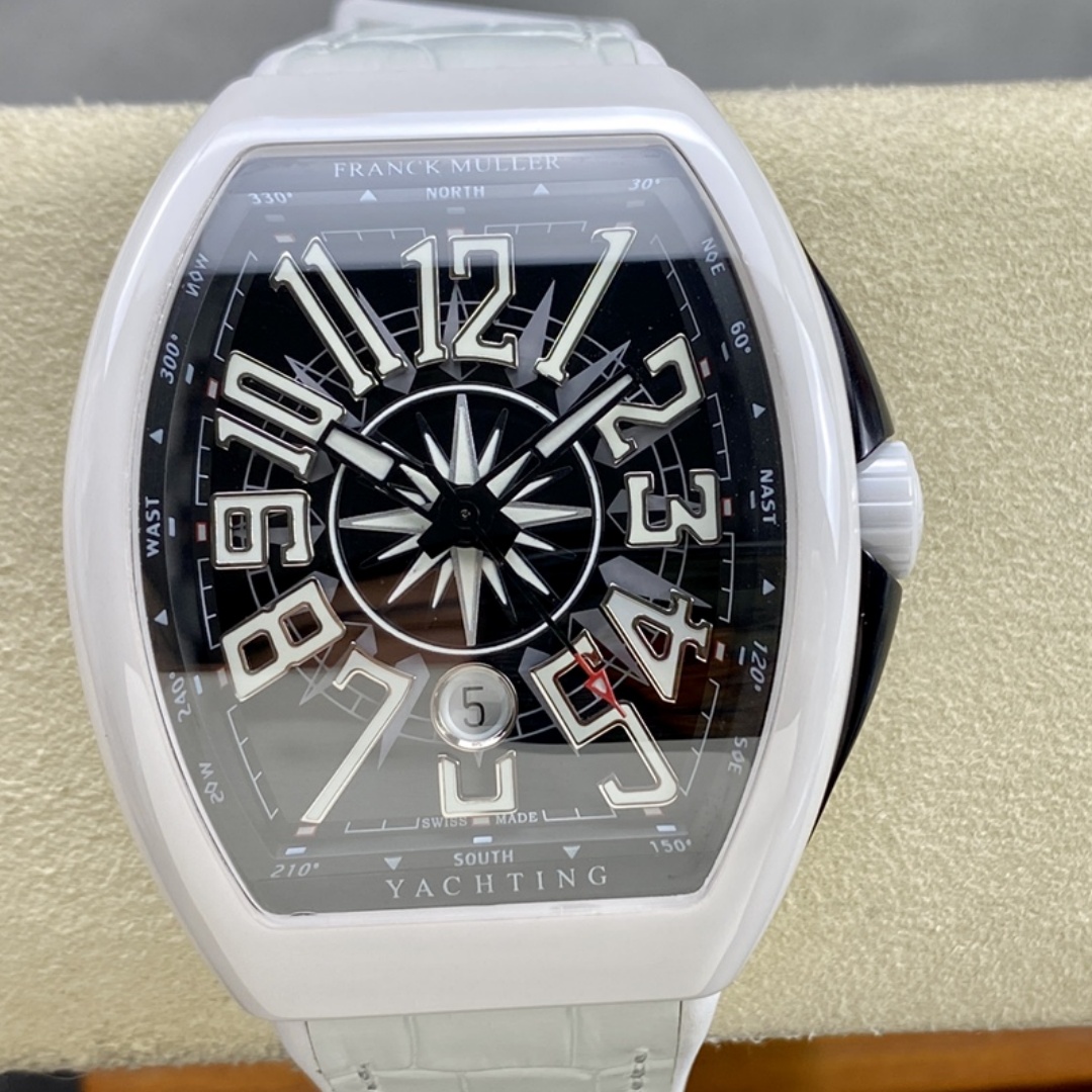 Swiss Franck Muller Framulan V45 White Ceramic Yacht Model White Arabic Numerals