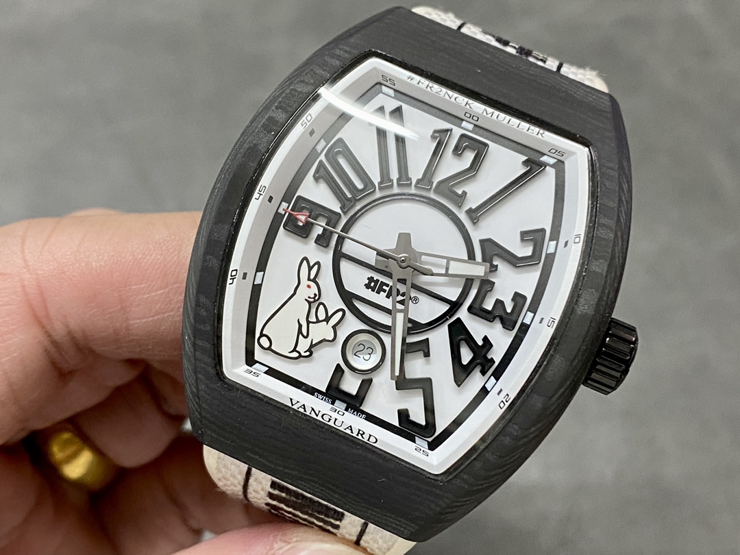 Franck Muller V45 Carbon Fiber Case White Dial