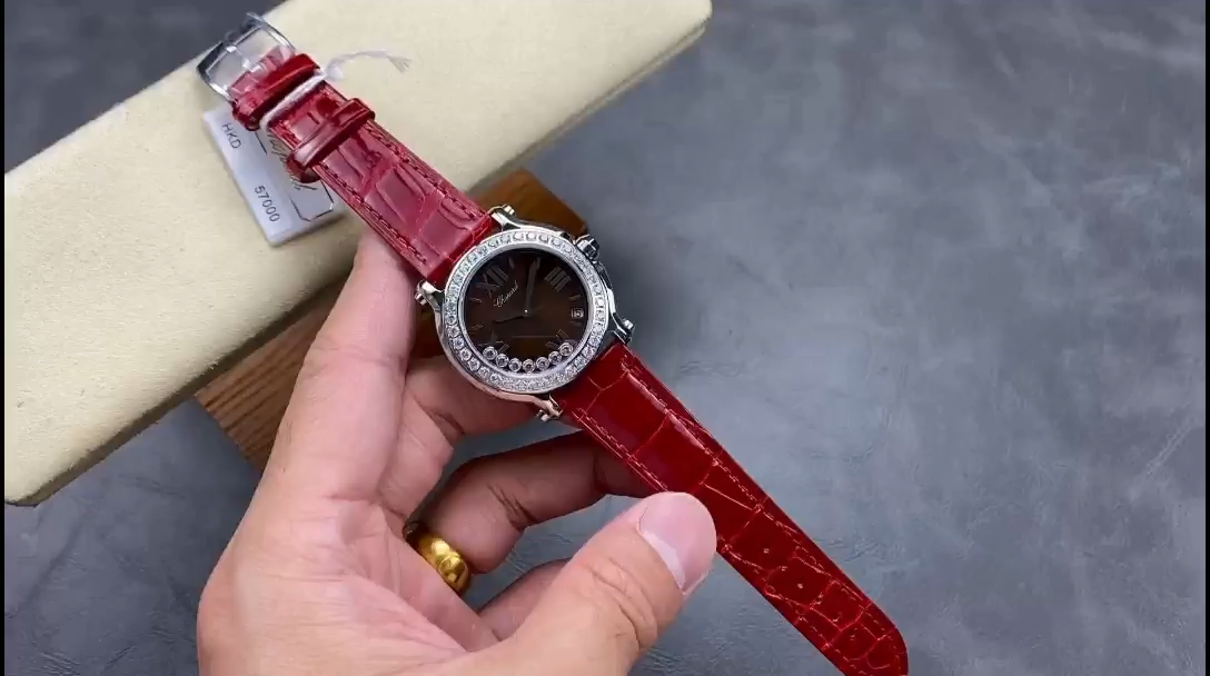 Chopard Happy Sport Diamond Bezel Brown Quartz 278475-3037