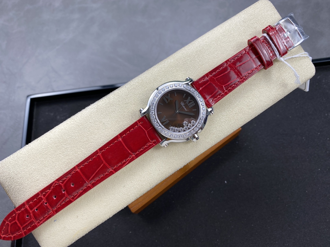 Chopard Happy Sport Diamond Bezel Brown Quartz 278475-3037