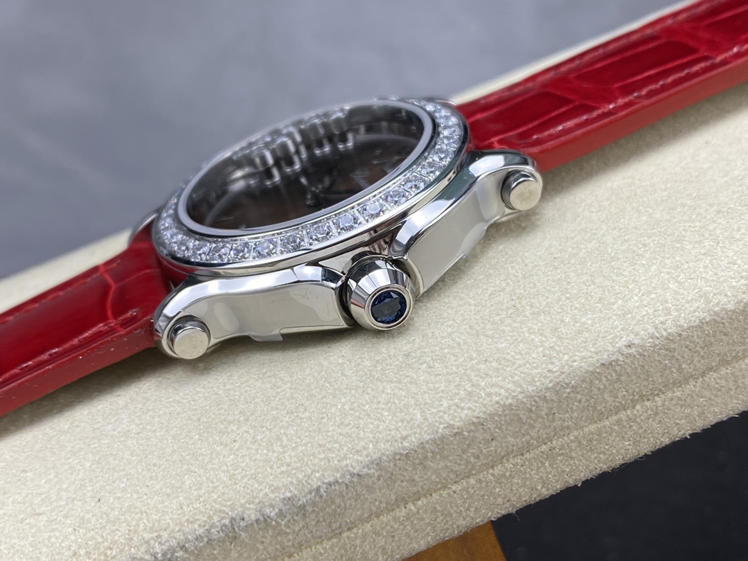 Chopard Happy Sport Diamond Bezel Brown Quartz 278475-3037