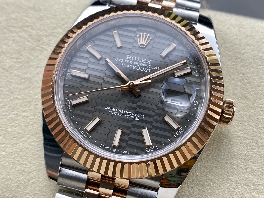 Rolex Datejust Grey Fluted Motif Dial m126331 0020 Mens Watch