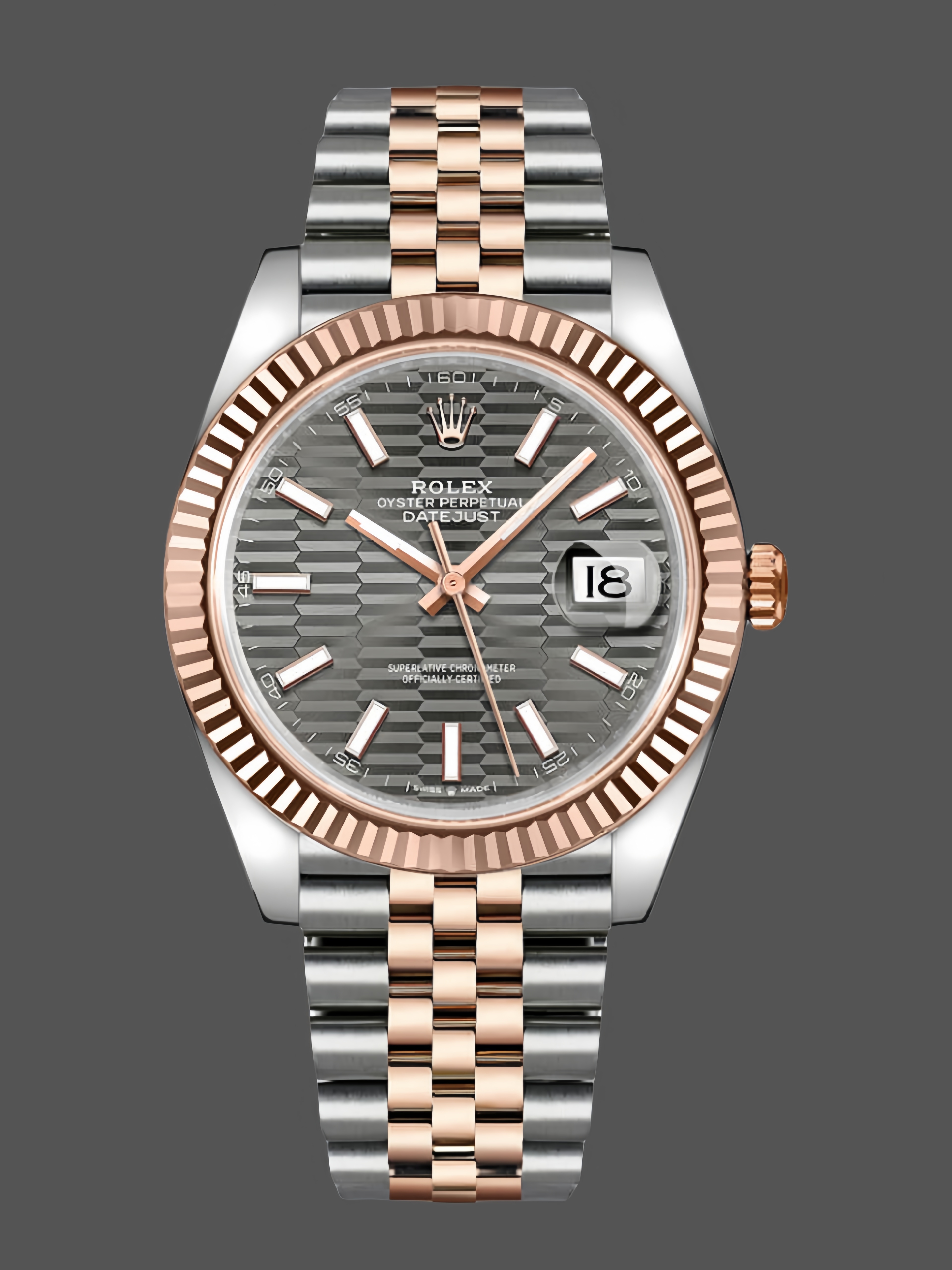 Rolex Datejust Grey Fluted Motif Dial m126331 0020 Mens Watch