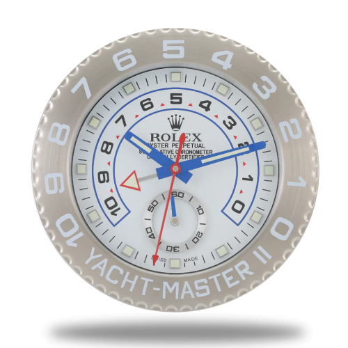 Rolex Yacht Master ll White & Silver Wall Clock