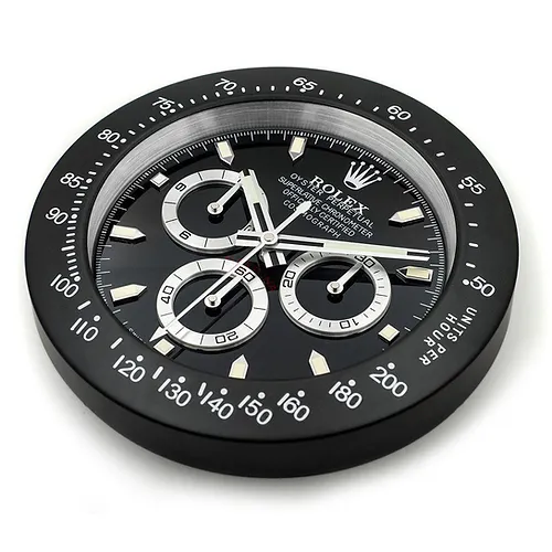 Rolex Daytona Black Wall Clock