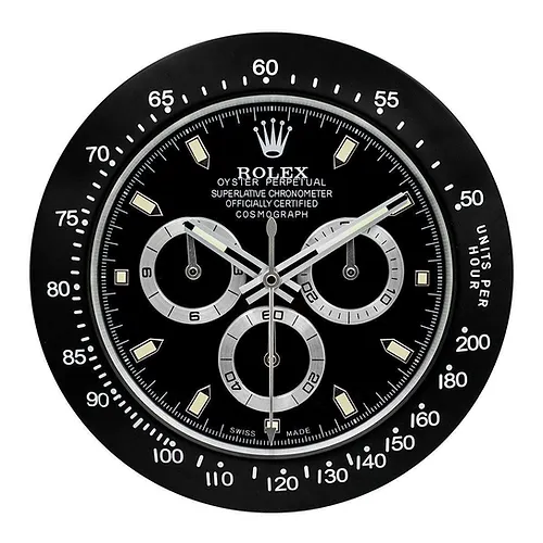 Rolex Daytona Black Wall Clock