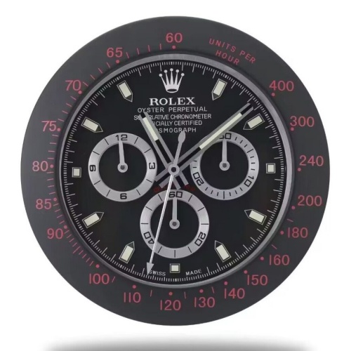 Rolex Daytona Silver Mark Black Wall Clock