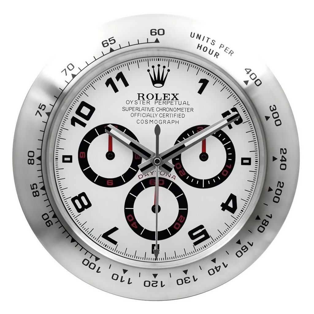 Rolex Daytona Silver Wall Clock