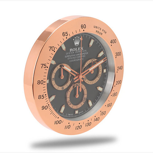 Rolex Daytona Rose Gold & Black Wall Clock