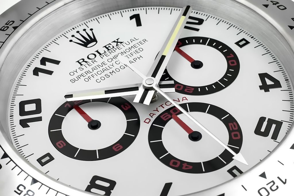 Rolex Daytona Silver Wall Clock