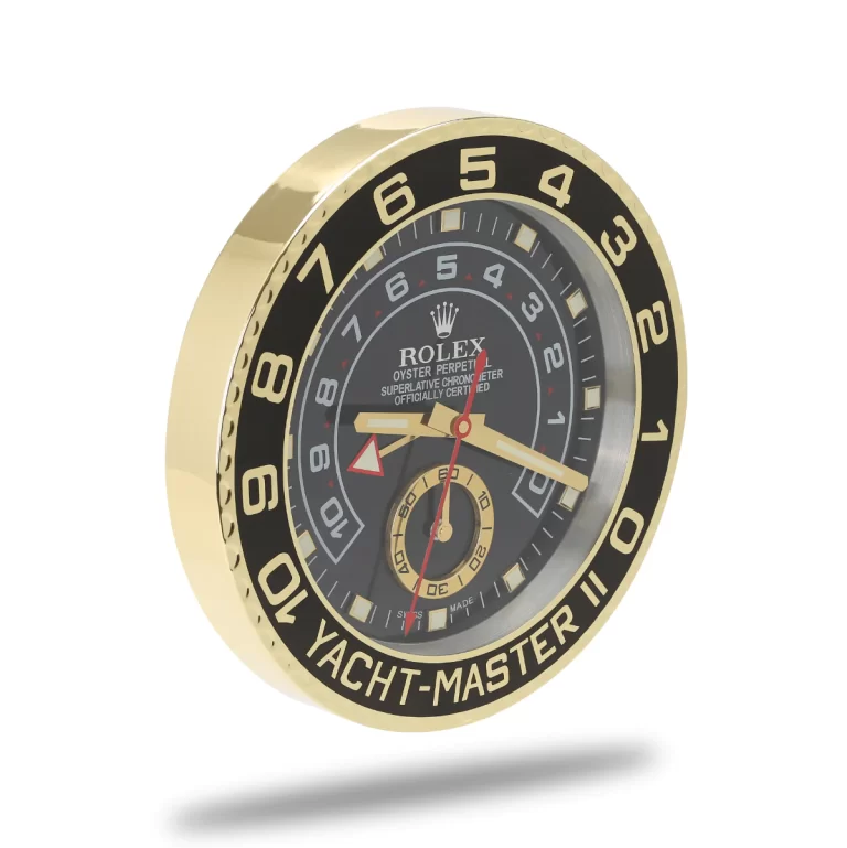 Rolex Yacht Master ll Gold & Black Wall Clock