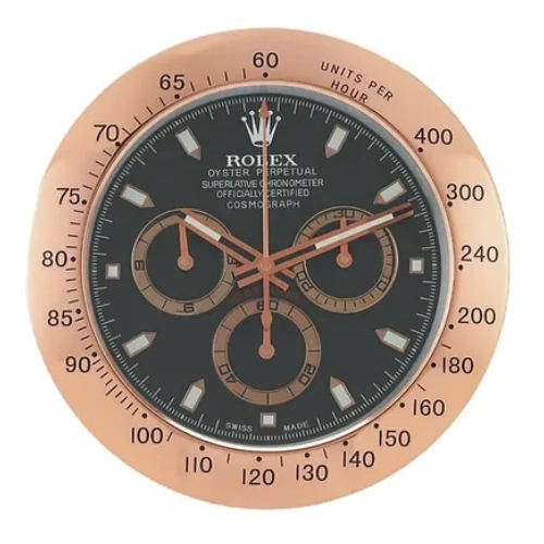 Rolex Daytona Rose Gold & Black Wall Clock