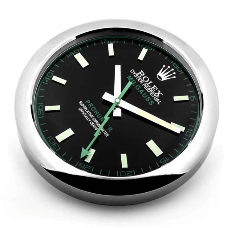 Rolex Milgauss Black & Green Wall Clock