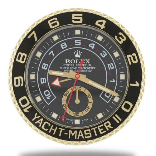 Rolex Yacht Master ll Gold & Black Wall Clock