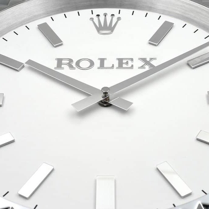 Rolex Presidential Silver & White Wall Clock