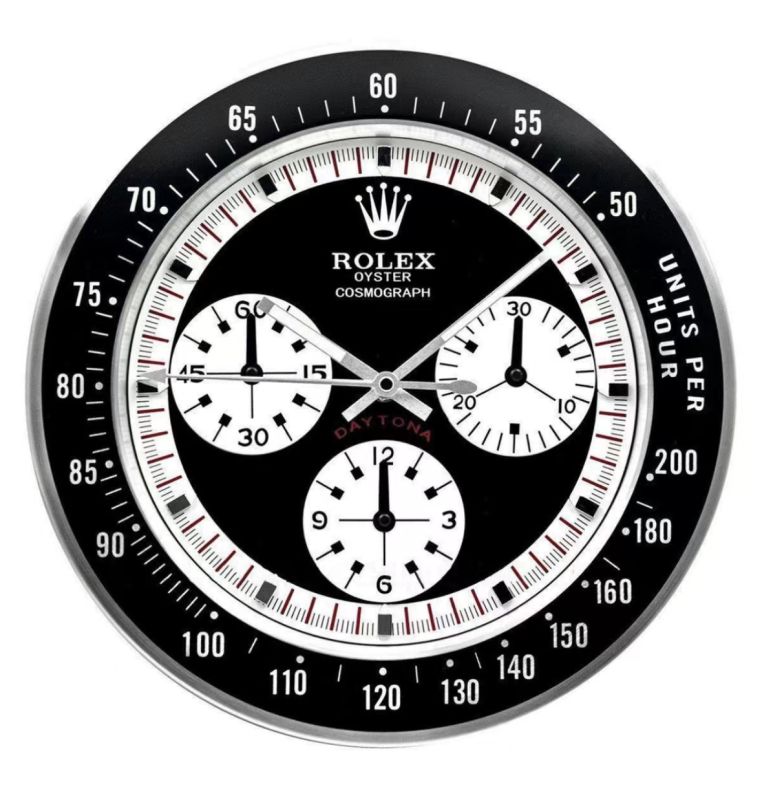Rolex Daytona White Logo Wall Clock