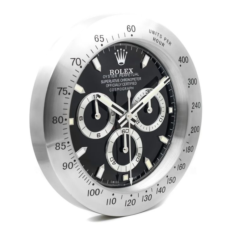 Rolex Daytona Silver & White  Wall Clock