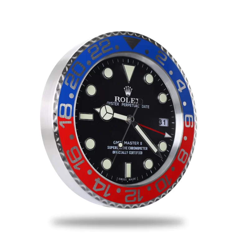 Rolex GMT Master Blue and Red Wall Clock
