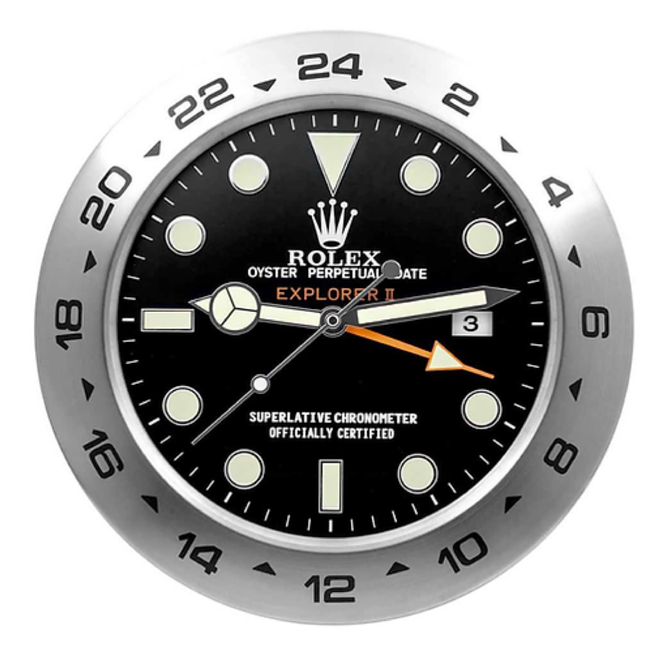 Rolex Explorer Black Dial Wall Clock