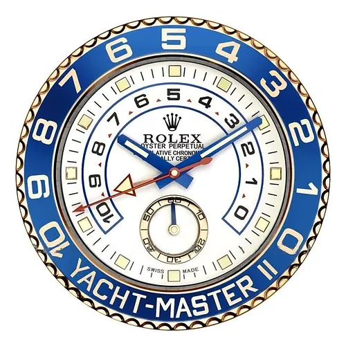 Rolex Yacht Master ll Gold & Blue Wall Clock