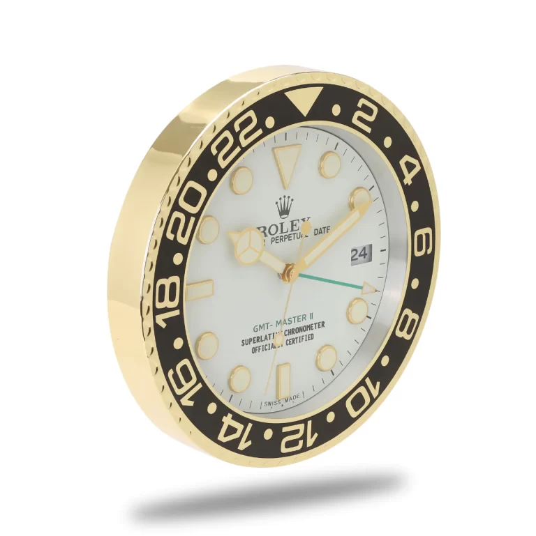 Rolex GMT Master Gold and White Wall Clock
