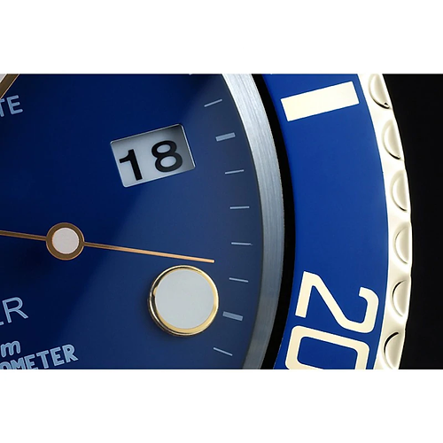 Rolex Submariner Blue & Gold Wall Clock