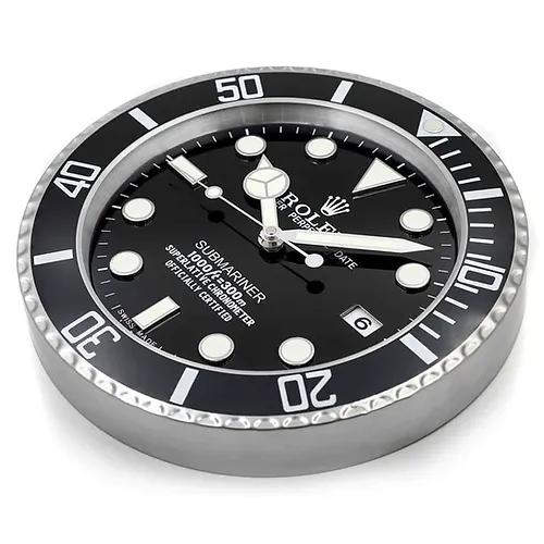 Rolex Submariner Black Wall Clock