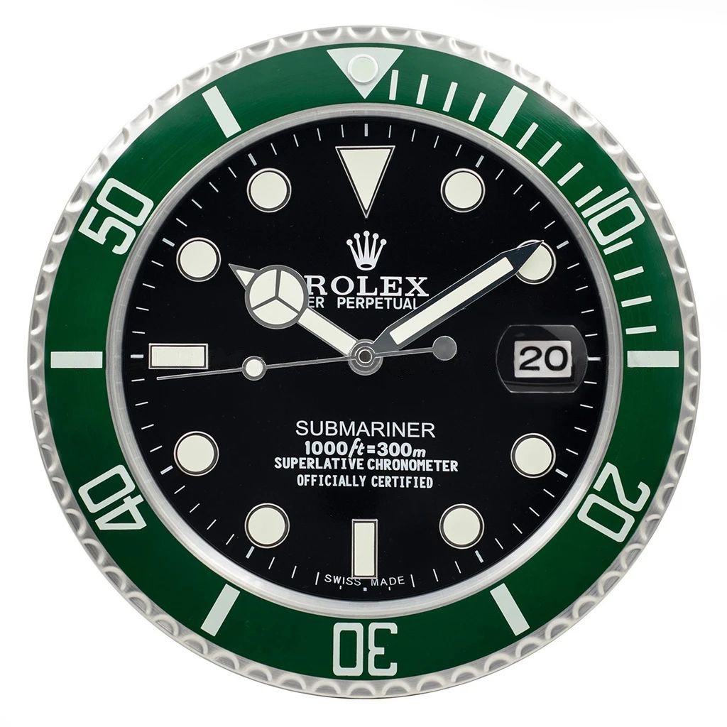 Rolex Submariner Green & Black Wall Clock