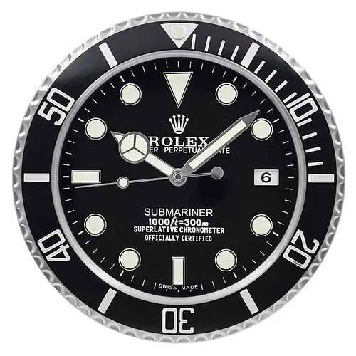 Rolex Submariner Black Wall Clock
