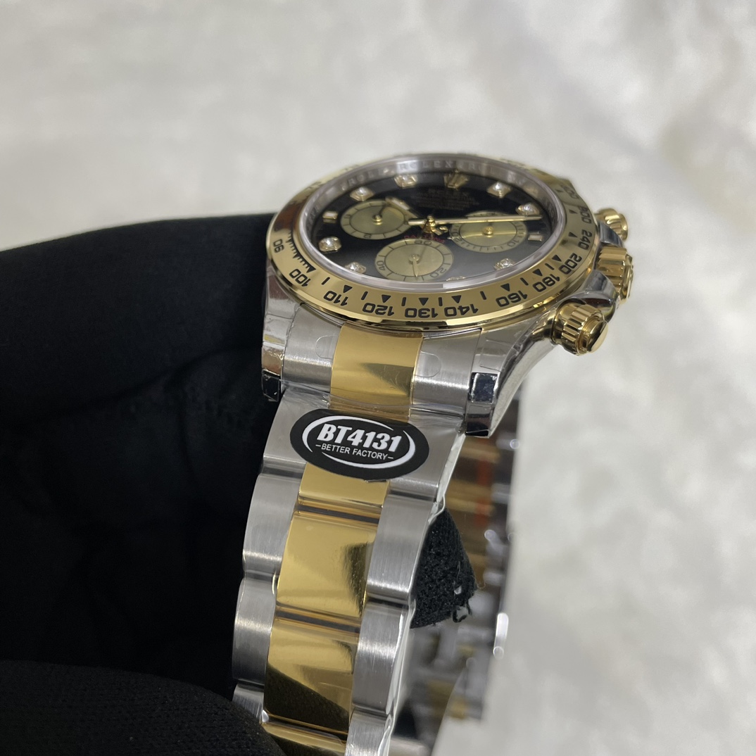 Rolex Two Tone Daytona 126503 0002 Black Diamond Replica Watch