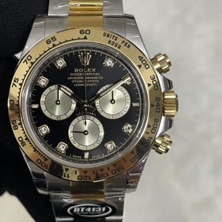 Rolex Two Tone Daytona 126503 0002 Black Diamond Replica Watch