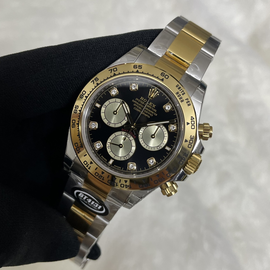 Rolex Two Tone Daytona 126503 0002 Black Diamond Replica Watch