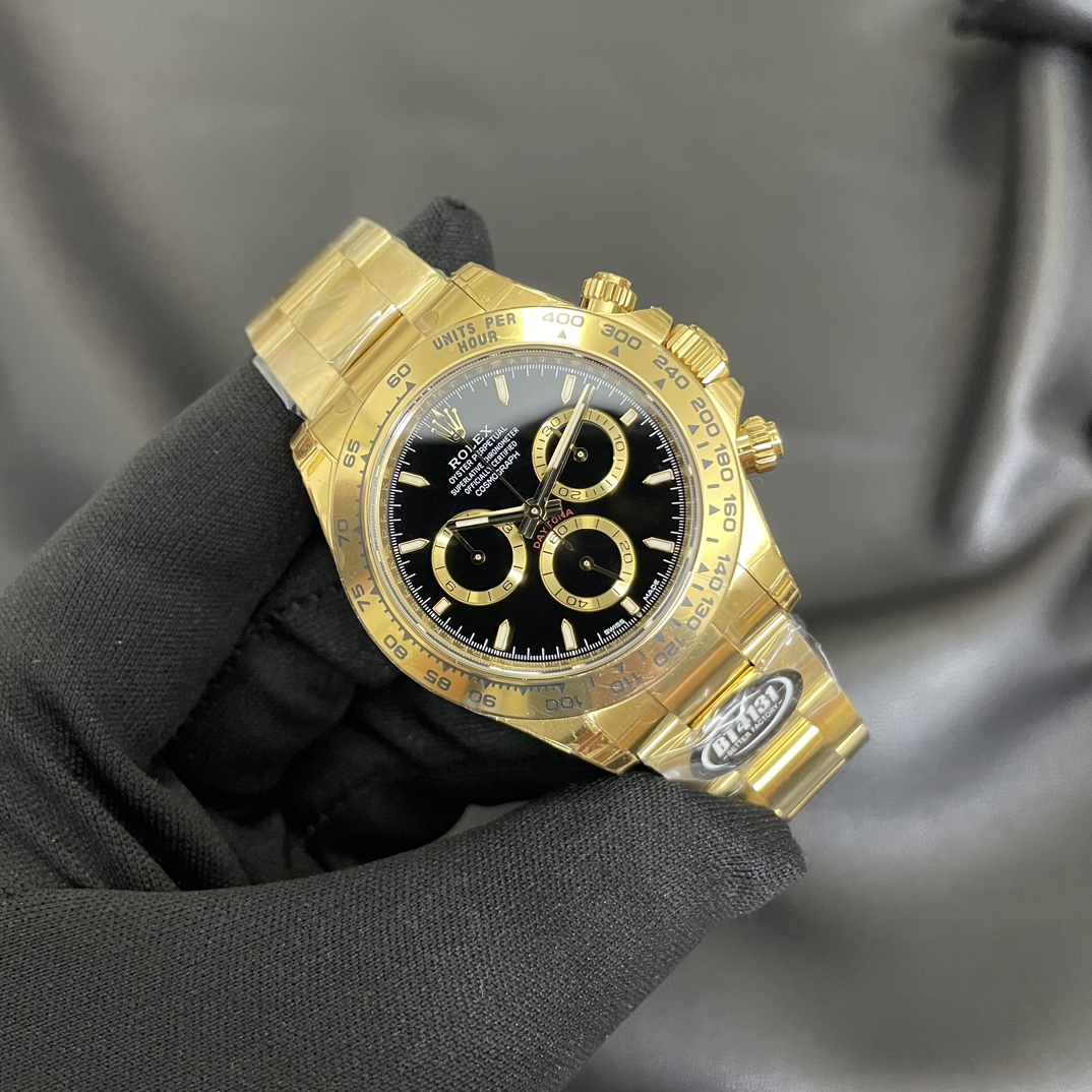 Rolex Daytona 40mm Yellow Gold Oyster Bracelet with Black Stick Dial 126508 0004