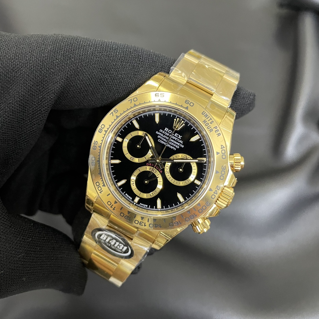 Rolex Daytona 40mm Yellow Gold Oyster Bracelet with Black Stick Dial 126508 0004