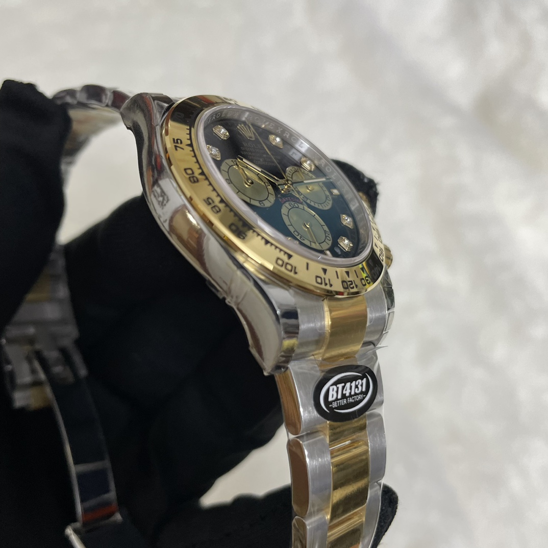 Rolex Two Tone Daytona 126503 0002 Black Diamond Replica Watch