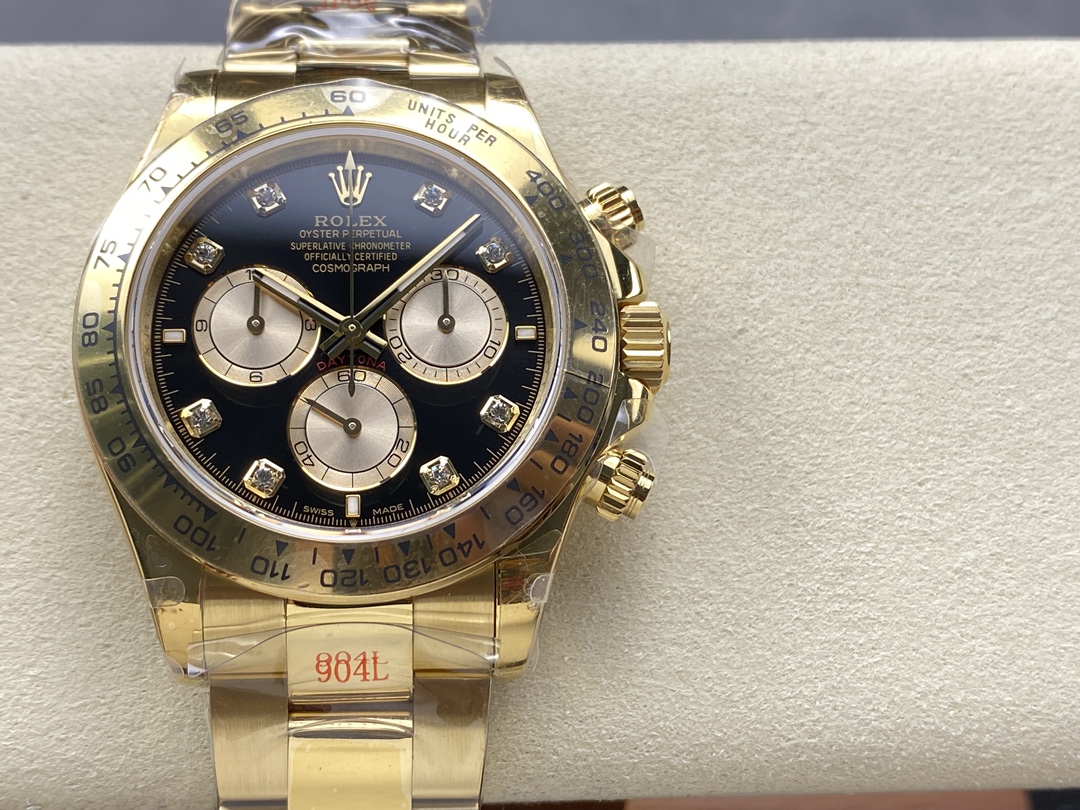 Rolex Daytona Cosmograph 126508 0003 Yellow Gold Black Dial Replica Watch