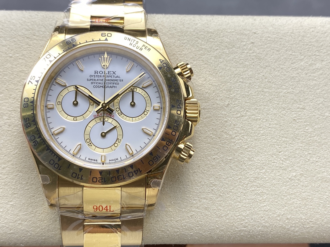 Rolex Daytona 126508 0001 18K Yellow gold White Dial Replica Watch