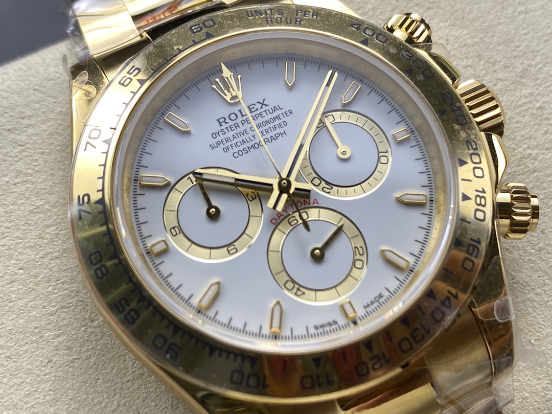 Rolex Daytona 126508 0001 18K Yellow gold White Dial Replica Watch