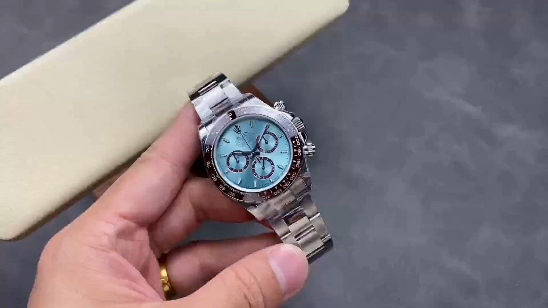 Rolex Platinum Cosmograph Daytona Ice Blue Index Dial Oyster Bracelet 126506 0001