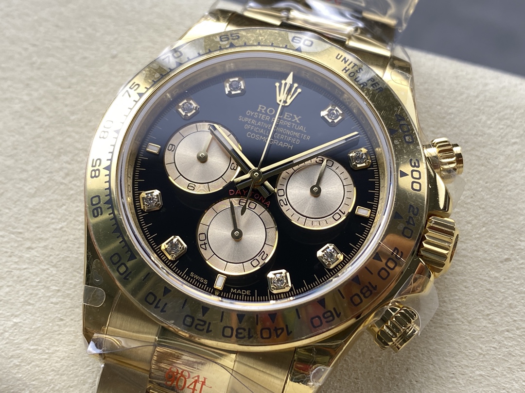 Rolex Daytona Cosmograph 126508 0003 Yellow Gold Black Dial Replica Watch