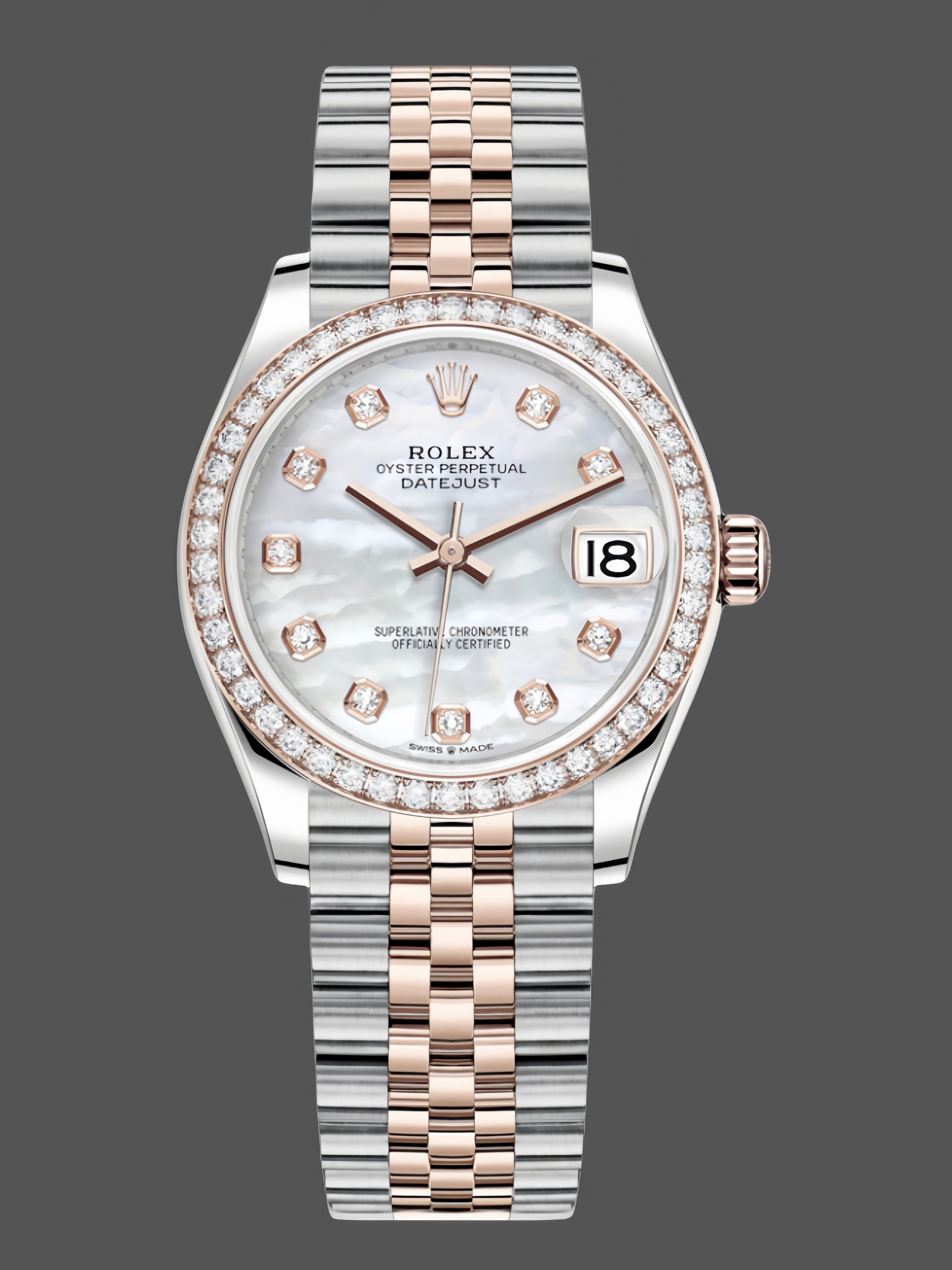 Rolex Datejust 31mm Stainless Steel and Rose Gold 278381RBR Mop Diamond Jubilee