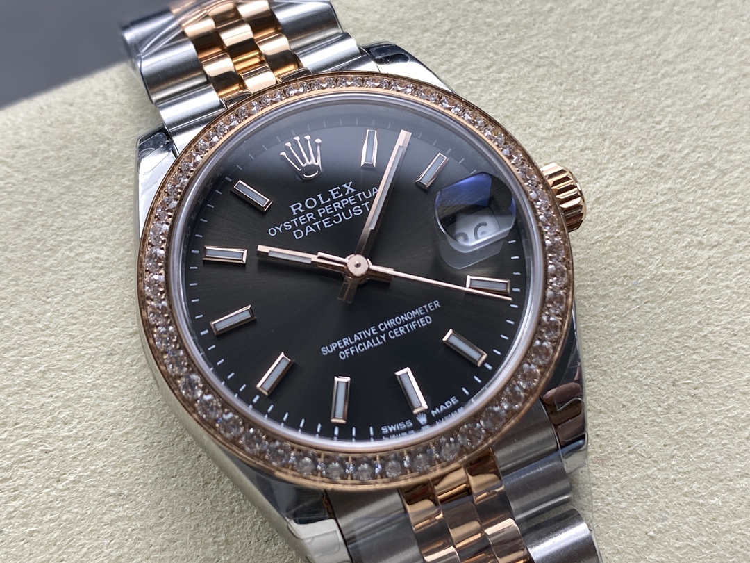 Replica Rolex Datejust 31 Dark Rhodium Dial 278381RBR 0018 Lady Watch